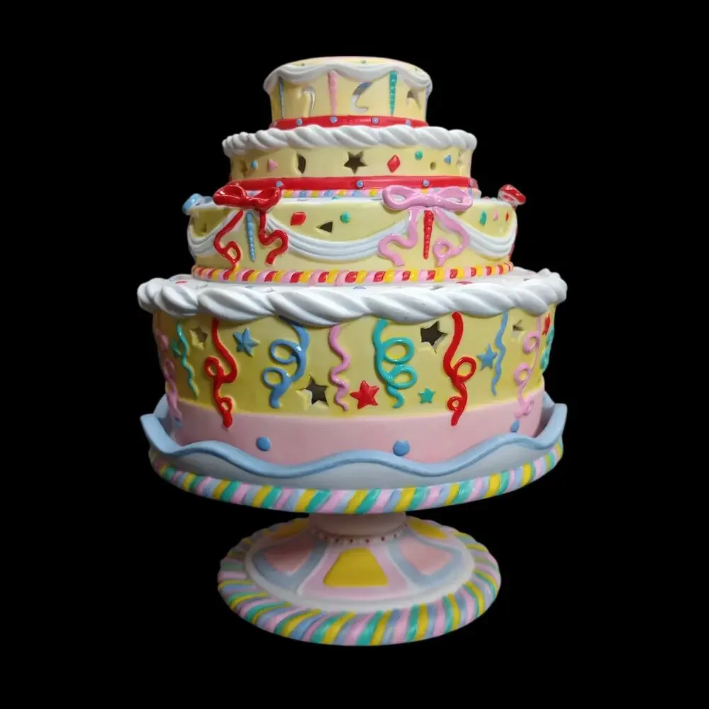 Partylite P7326 Celebration Cake Porcelain Tealight Candle Holder - 2 Piece - Picture 2 of 8